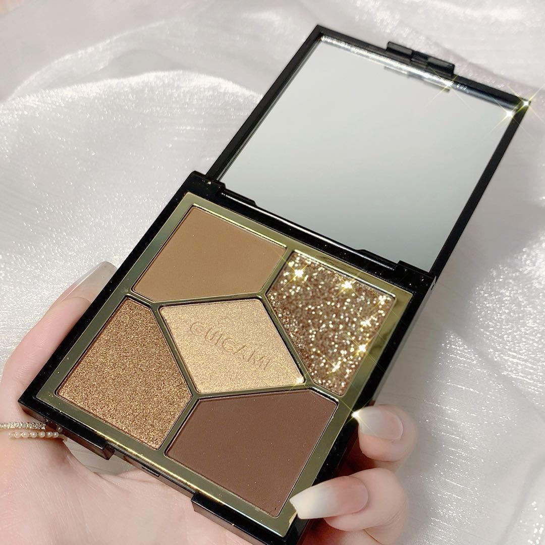 GUICAMI backstage five-color eye shadow plate matte pearl glitter earth color makeup shake sound Net red ins Super fire