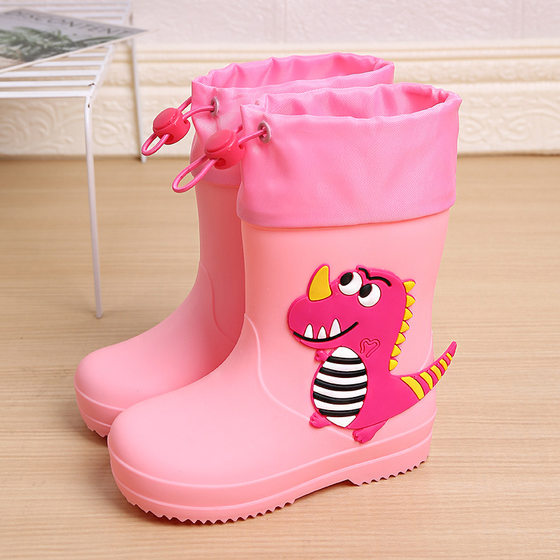 Children's Rain Boots Cute Cartoon Boys and Girls Kindergarten Baby Waterproof Shoes Overshoes Large Children's Non-slip Rain Boots Rubber Shoes