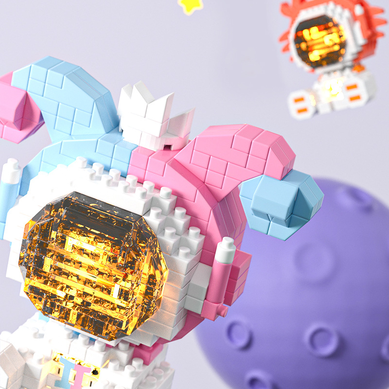 Macensim micro particle building blocks luminous angel demon astronaut twelve constellation puzzle assembled toys wholesale