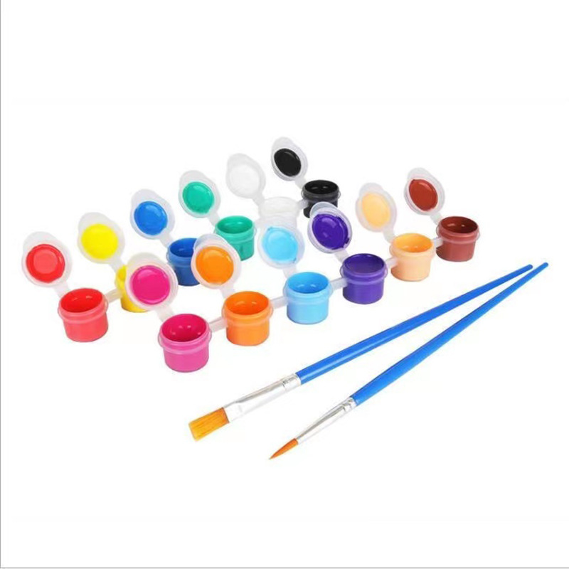 2ml acrylic with brush 12 colors suit 6 conjoined children DIY painted plaster graffiti pigment strip factory direct sales