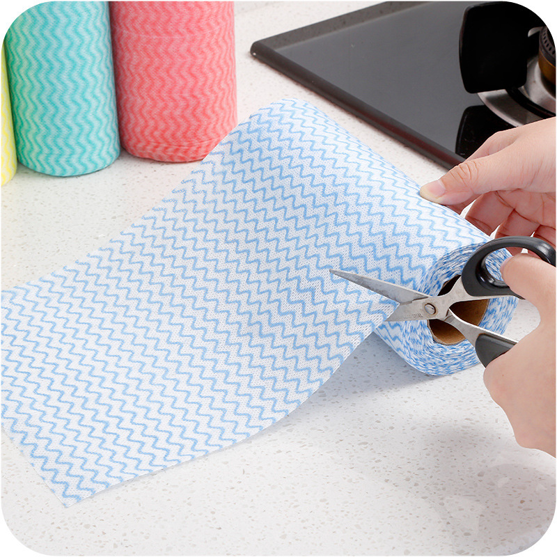 Washable Kitchen Disposable Dishwashing Cloth Non-woven Cloth for Lazy People Wipe Hand Towel Household Non-lint Easy to Stick Oil