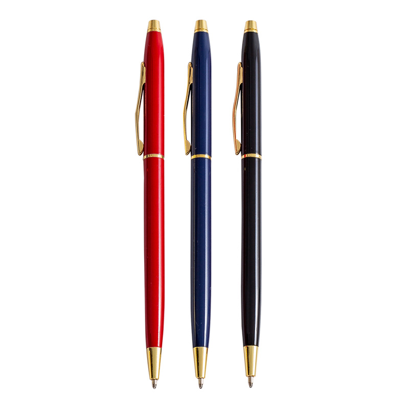 Metal Ballpoint Pen Advertising Customized logo Student Rotating Core Pen Signature Pen Gift Steel Shell Ball Pen
