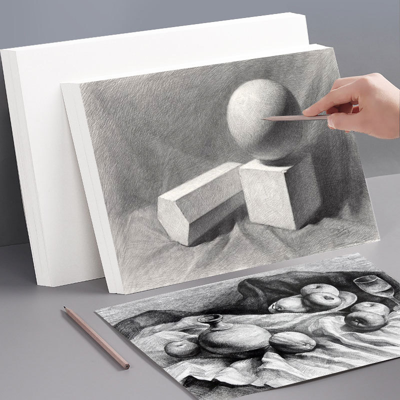 Sketch paper wholesale 8K drawing blank paper 8 Open drawing art sketch paper white thickened watercolor gouache paper