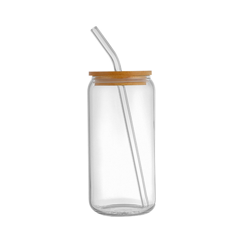 4 Pack Amazon Coke Cup 500ml with Bamboo Lid Straw Drinking Cup Ice Coffee Cup Glass 16 oz
