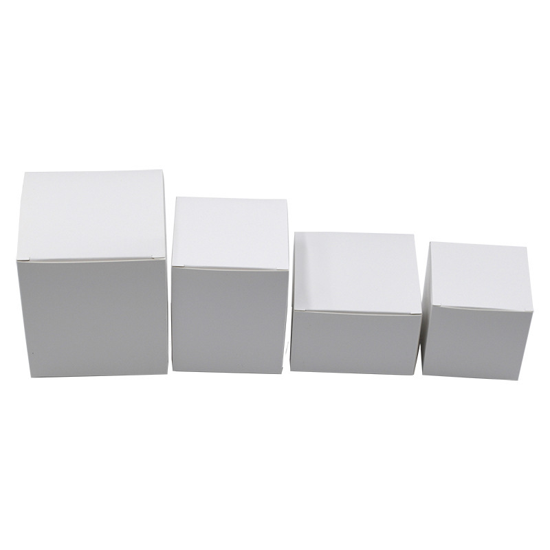 Small white box spot single copper white carton rectangular packaging folding box square buckle bottom white card box empty box custom