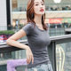 Smoke Grey T-Shirt Women's Short-sleeved Slim-fit Instagram Popular Summer Women's Clothing Hot Sale New Pure Cotton Tight T-shirt Top