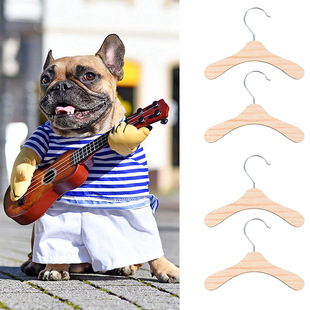 Wooden Pet Hangers Dog Hangers Cat Solid Wood Hangers Baby Children's Small Hangers Engraving logo Clothes Support