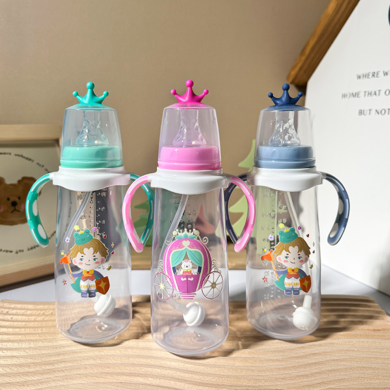 Meiyingtang Baby PP Bottle Baby with Handle Suction Cup Newborn Anti-choking and Drop-resistant Drinking Cup Bottle Wholesale