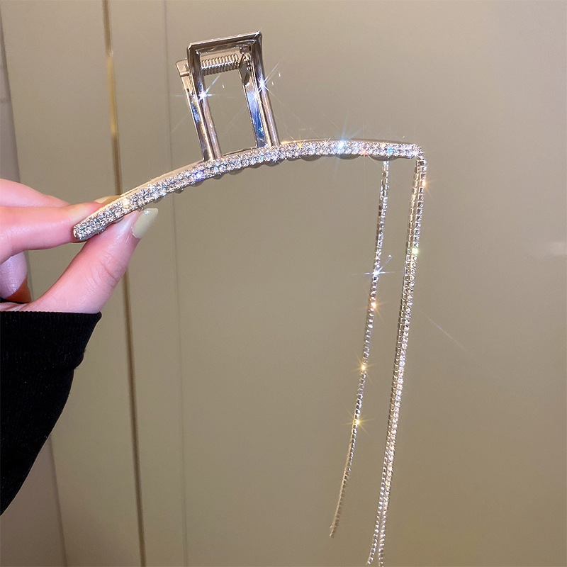 Tassel Grab Clip Women's Head Hairpin 2022 New Summer Internet Celebrity High Sense Large Shark Clip Headwear_voghion.com