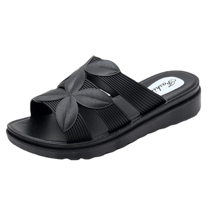 Foreign trade cross-border women's shoes popular non-slip soft bottom middle-aged and elderly slippers milk shoes flat heel pregnant women old mother slippers