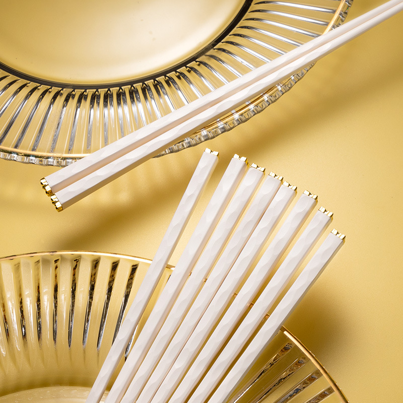 Yousheng Meidi Shuangshihui White Chopsticks Light Luxury Alloy Chopsticks Chopsticks Home Live Broadcast Community Group Buying