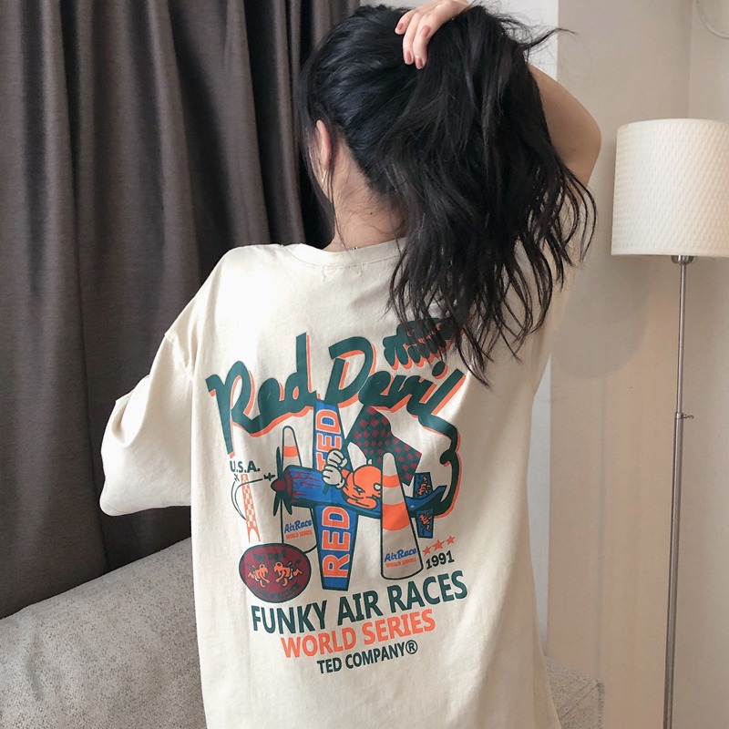 Hong Kong style short-sleeved T-shirt for women 2023 new summer loose Korean style ins trendy student Harajuku bf lazy style top clothes