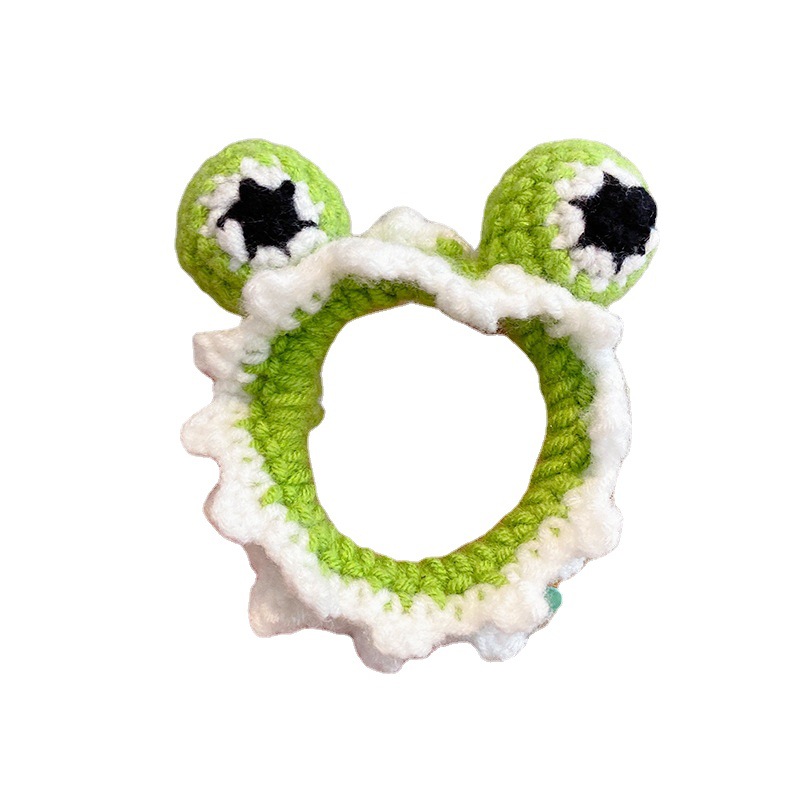 ins Internet Celebrity Cute Cartoon Knitted Hair Rope Hair Ring Bracelet Dual-purpose Head Rope Small Rubber Band Women's Tie Wool Headwear