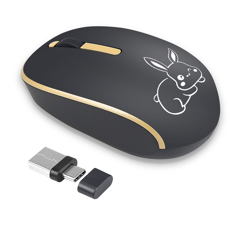 Factory cross border Type c USB dual interface mute 2.4g wireless mouse mobile phone tablet laptop