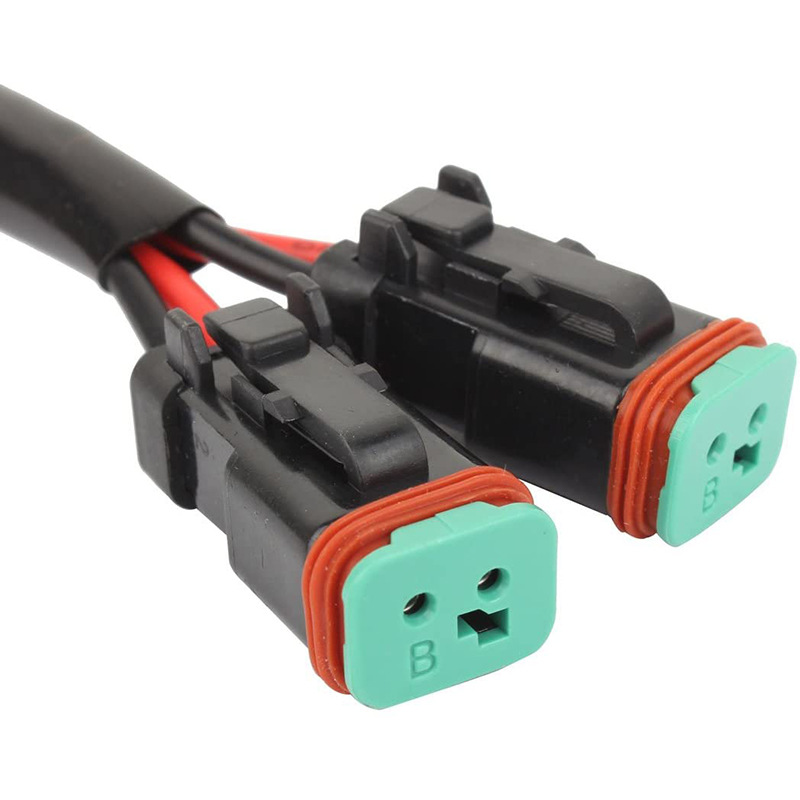 Factory wholesale waterproof DT male turnkey one-two Y-shaped output conversion line LED work light harness DT conversion line