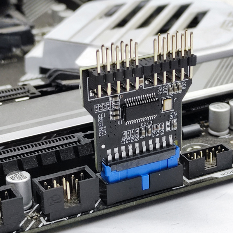 マザーボードusb9pin 19ピン回転ダブル9pinインターフェース9ピン回転ダブル9ピン一分二拡張hubハブ|undefined