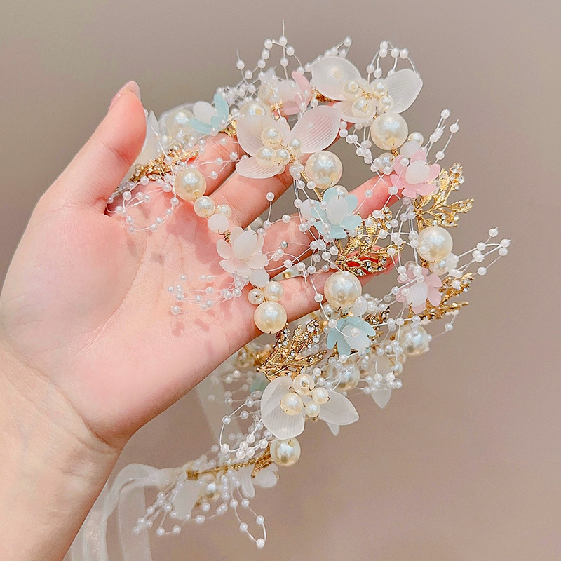Children's crown headdress Princess Garland Super fairy headband flower girl wedding headdress flower girl headband hair accessories girl hairpin