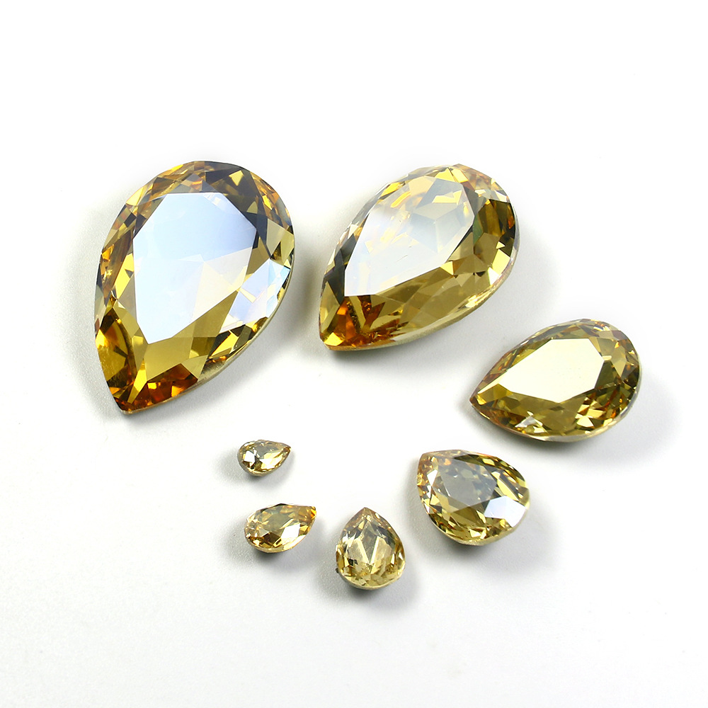 Dongzhou Crystal K9 pointed bottom drill DIY jewelry accessories 30*20mm large water drop glass drill factory wholesale