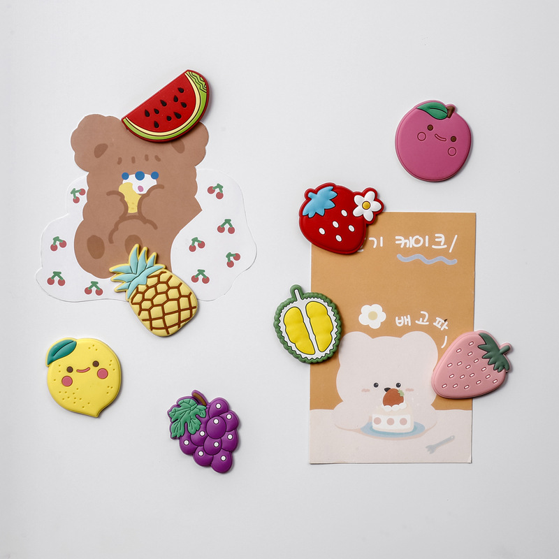 Creative cartoon fruit cute personality refrigerator 3d three-dimensional stickers magnetic stickers magnetic wholesale refrigerator magnets custom