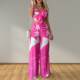 Amazon 2024 Cross-border Summer European and American Women's Personality Straight Pants Sexy Fashion Casual suit