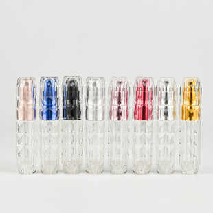 Diamond polygon bottom filling perfume bottle 5ml portable bottom filling spray bottle