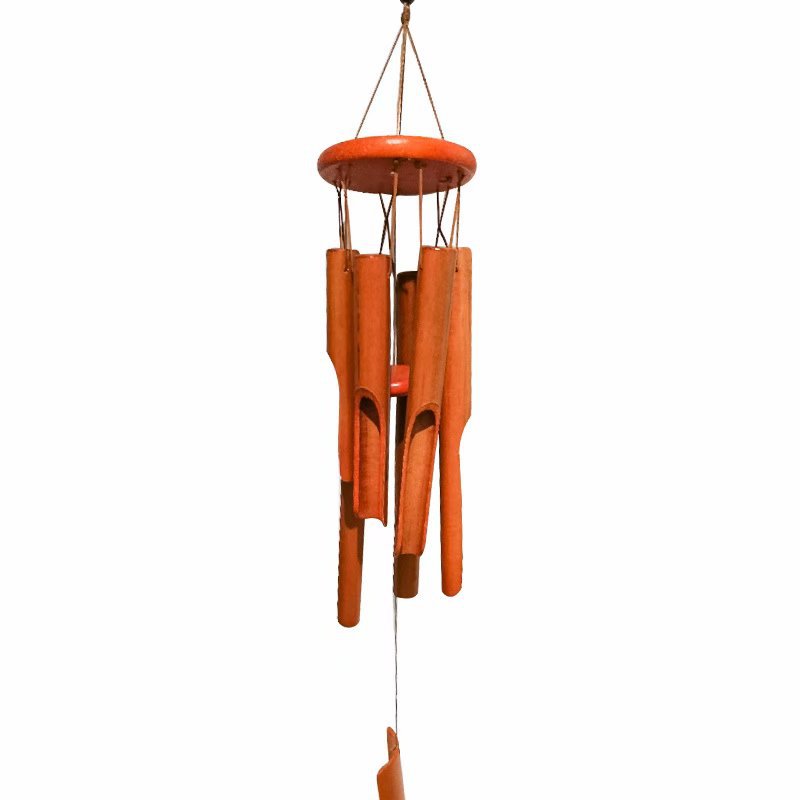 Vintage Bamboo Slips Dark Wooden Cake Wind Bell Hanging Decoration Bamboo Wind Bell, Bamboo Gift Wholesale