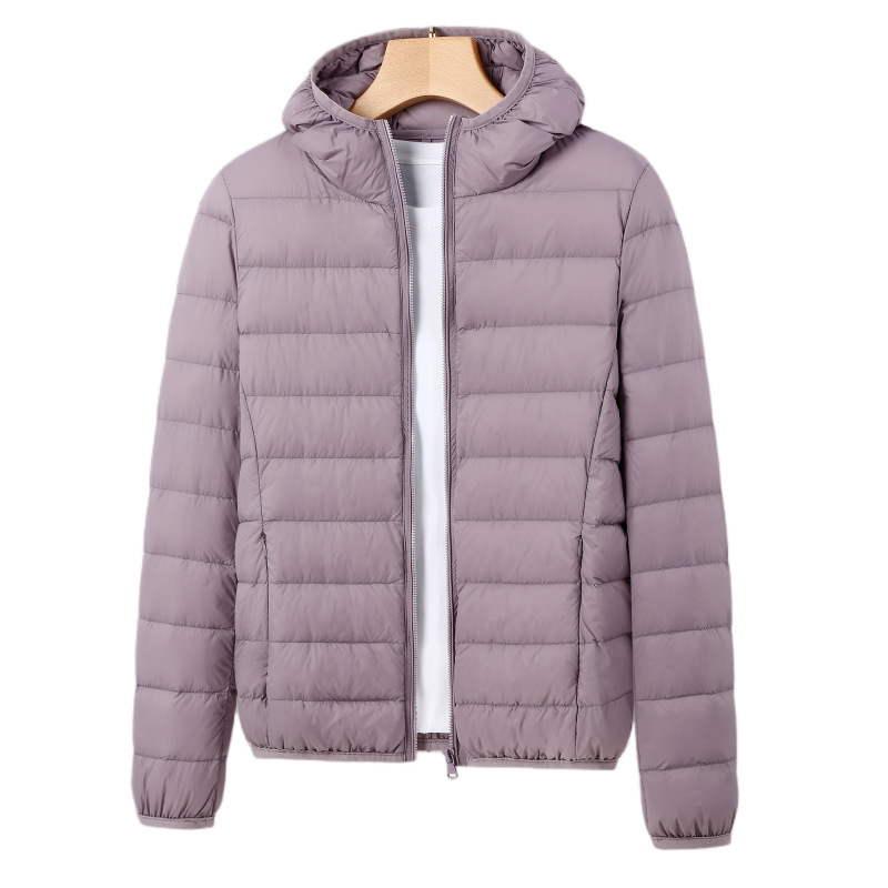 2023 new lightweight down jacket women hooded Korean version of short ladies white duck down lightweight down jacket women Wholesale