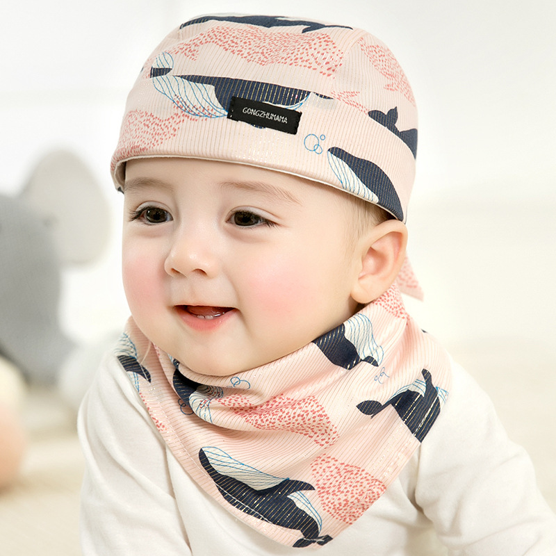 Baby Hat Spring and Autumn Thin Baby Boy and Baby Girl Pure Cotton Autumn and Winter Pirate Hat Newborn Headscarf Fetal Hat Cute