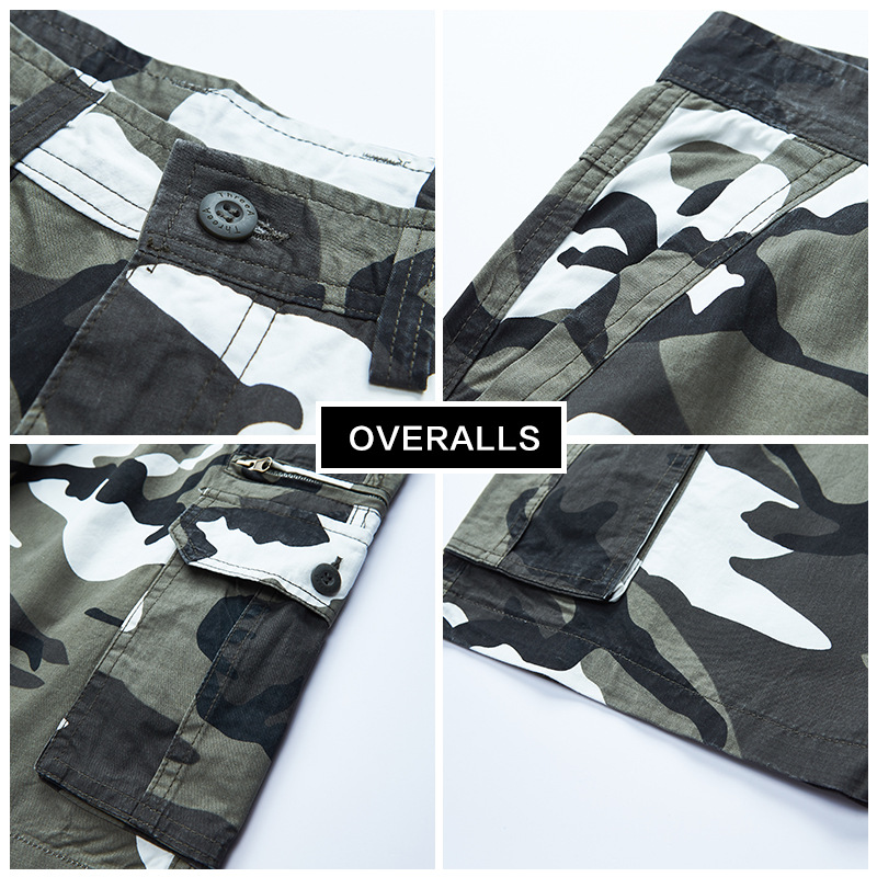 Pants Summer Men's Casual Mid-length Pants Men's Camouflage Workwear Shorts Men's Loose Multi-pocket Plus Size Half-length Pants