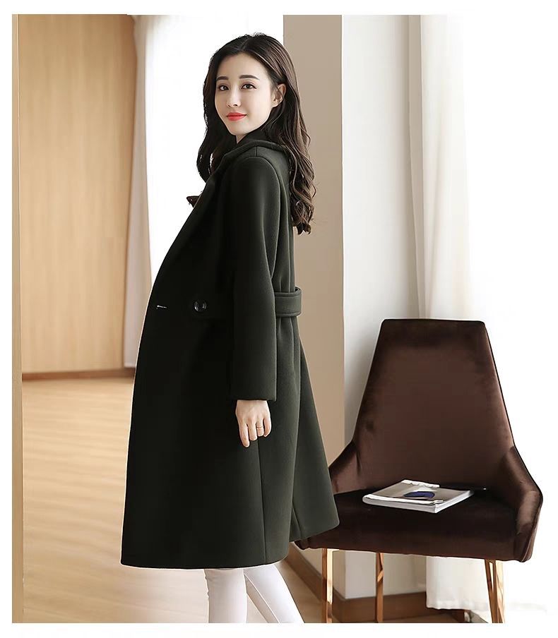 Giacca da abito in lana in stile coreano da donna di media lunghezza 2023 Nuovo cappotto di lana snellente aderente da donna autunno e inverno_voghion.com