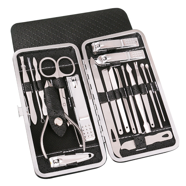 Nail art set Tuhao gold 19-piece set diamond pattern beauty manicure tool home nail clippers nail clippers set