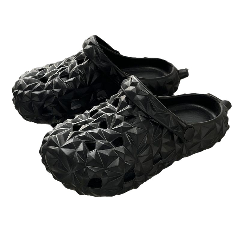 Stomp Feeling Baotou Slippers Men's Summer Household Outdoor Thick-soled Breathable Personalized Outdoor Beach Durian Hole Shoes for Women