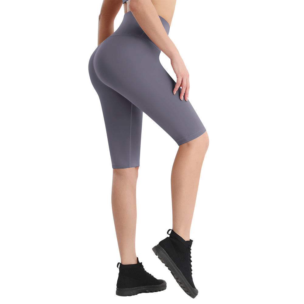 European and American Cross-border Yoga Shorts Women's High Waist Hip Lifting PRO Fitness Pants Sweaty Naked Tight Sports Pants