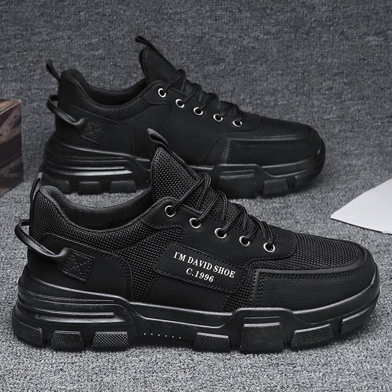 2024 Men's Shoes Outdoor Non-slip Light Work Wear-resistant Black Sneakers Trendy Sports Casual Breathable Labor Protection Trendy Shoes