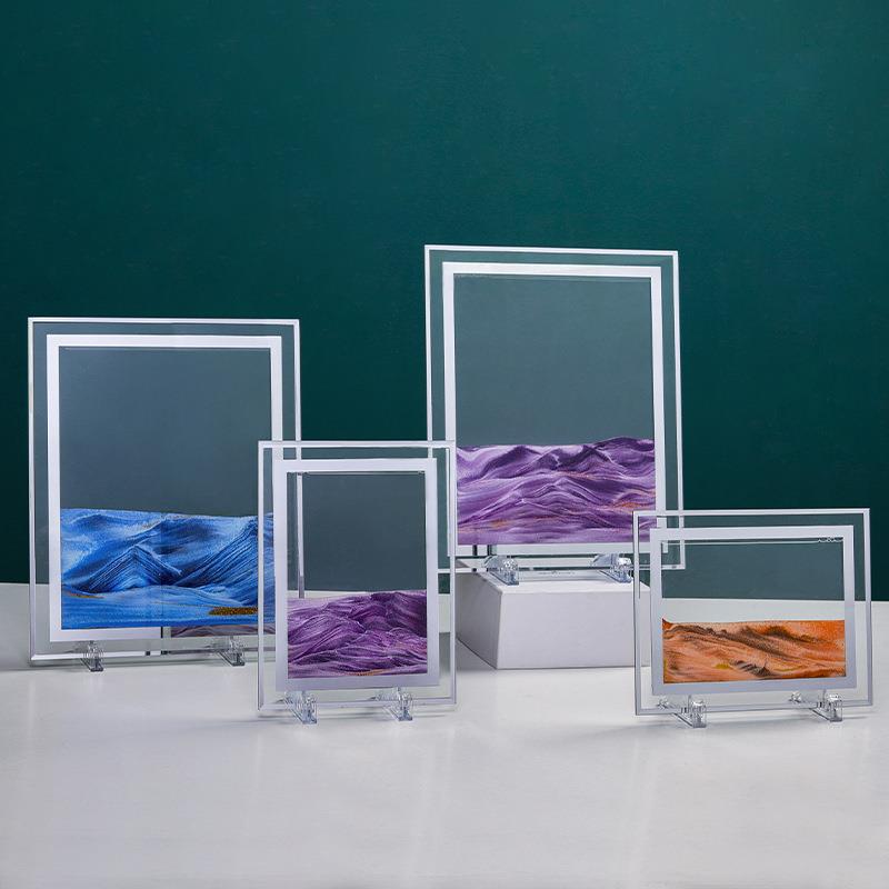 Sand painting ornaments quicksand painting liquid hourglass decompression gift living room creative decorations office table art furnishings