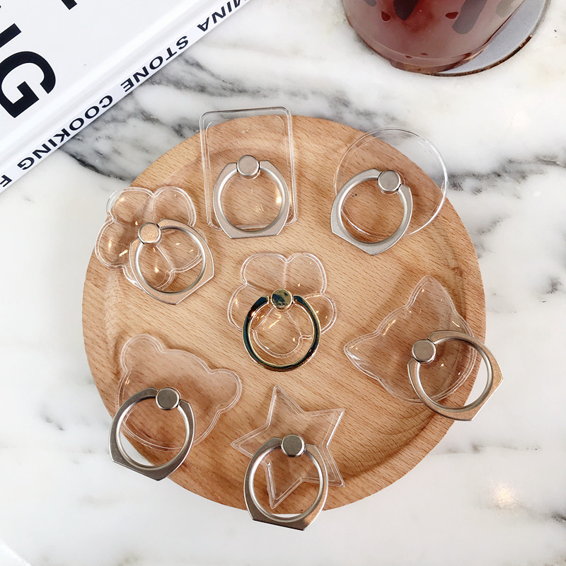 Transparent ring buckle crystal ring buckle bracket transparent metal ring buckle PC acrylic diamond ring mobile phone bracket