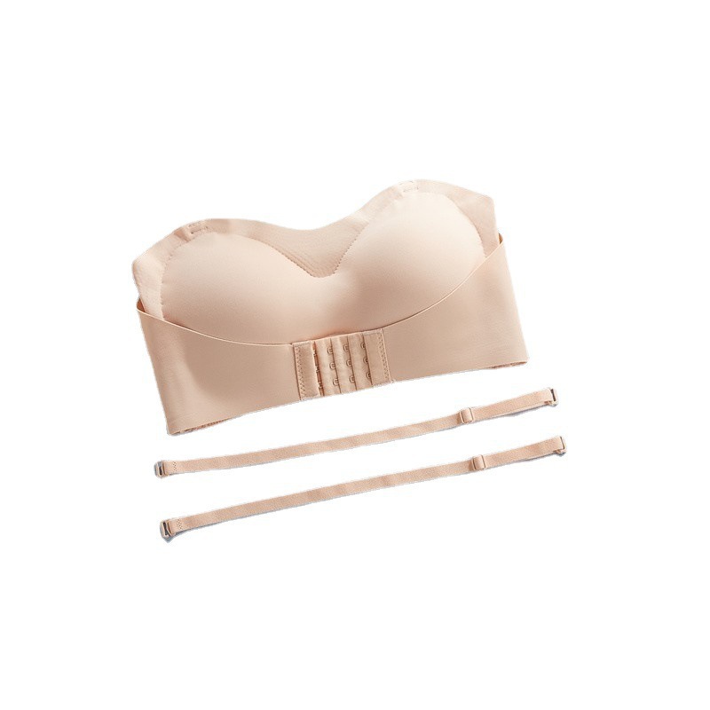 Strapless Underwear Women's Gather-up Small Chest Non-slip Wrap Chest Anti-walking Traceless Strapless Tube-top Inner Invisible Beautiful Back Bra