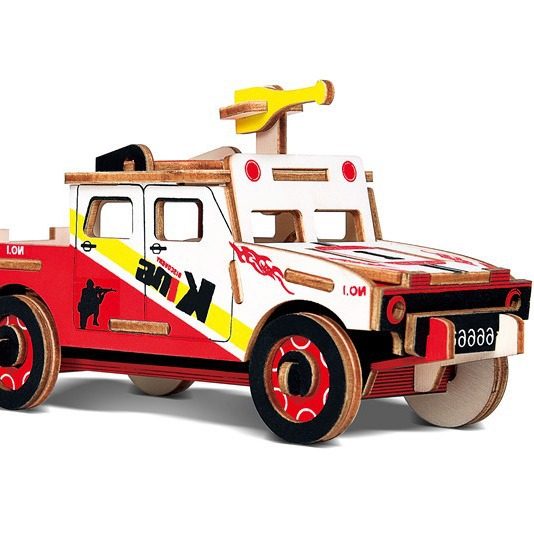 3D wooden assembled toy DIY three-dimensional puzzle laser cutting laser small 2 pieces