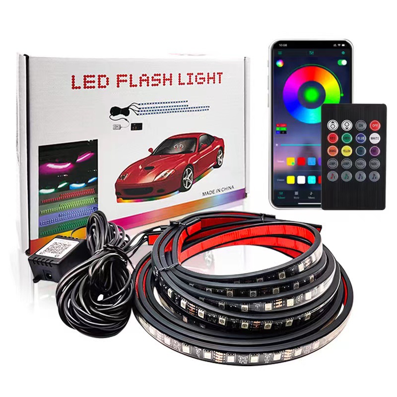 Car chassis light decoration colorful voice control atmosphere light highlight modified car chassis light waterproof flash led streamer light