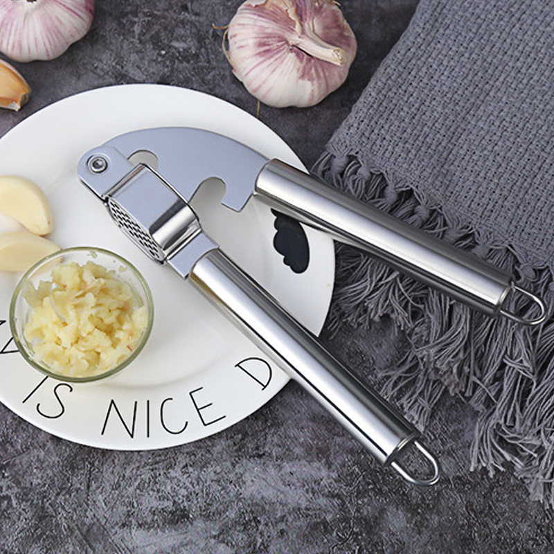 Manual garlic press stainless steel garlic press household kitchen garlic press garlic peeler quick garlic press garlic puller garlic garlic puller