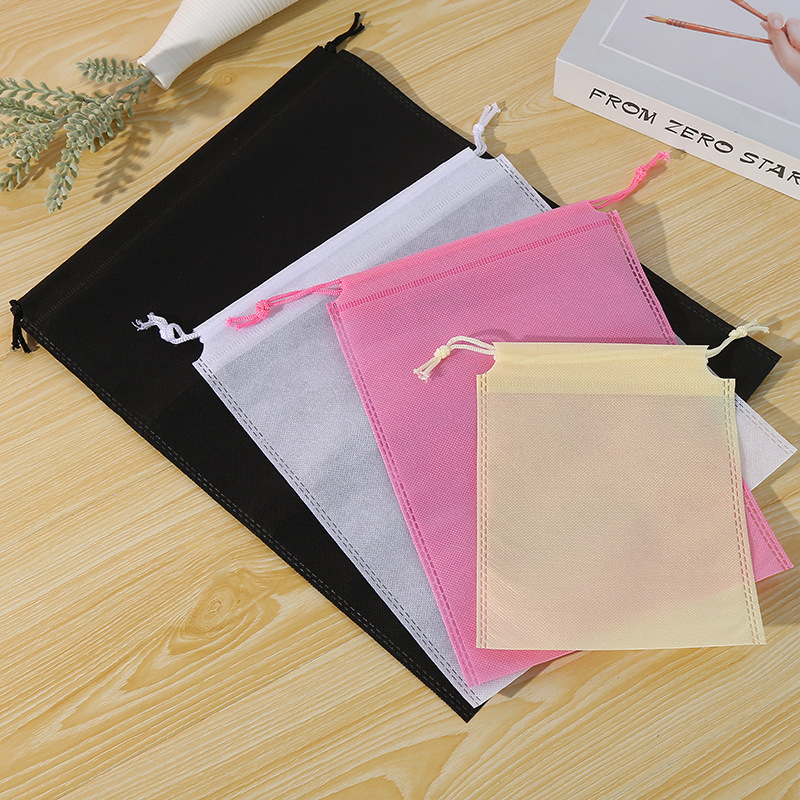 Non-woven bundle pocket spot drawstring shoes storage bag home dustproof blank non-woven bag wholesale