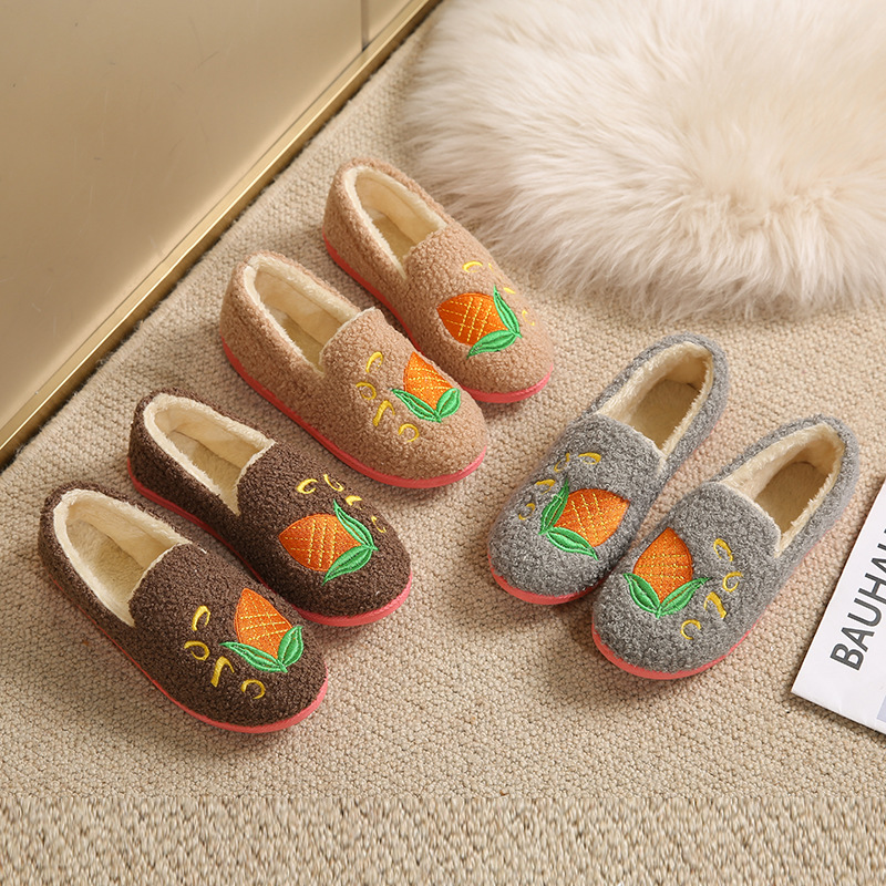 New Winter Slippers Women's Outwear Mao Mao Cotton Shoes Non-slip Warm Fleece-heeled Bean Shoes Korean-style All-match