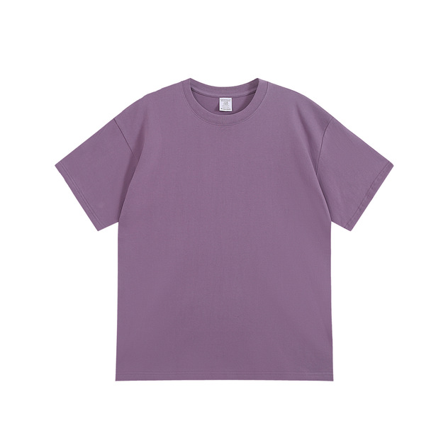 300g Xinjiang cotton heavy short-sleeved t thick men's and women's bottoming shirt summer round neck basic tshirt American