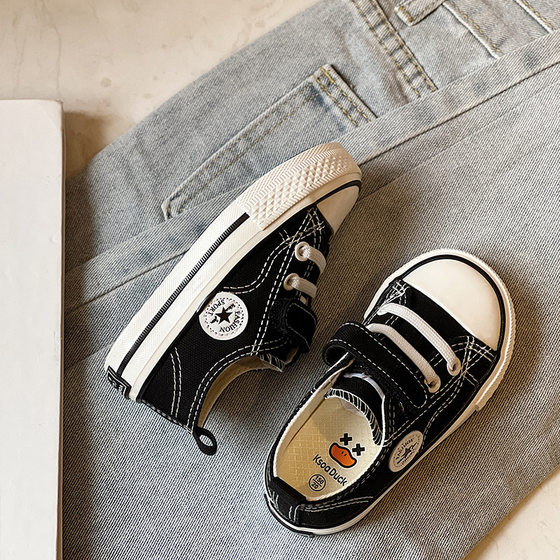 Children's Velcro Canvas Shoes 2025 Summer New Small Large Boys and Girls Students Board Shoes Soft Sole Baby Shoes Trendy