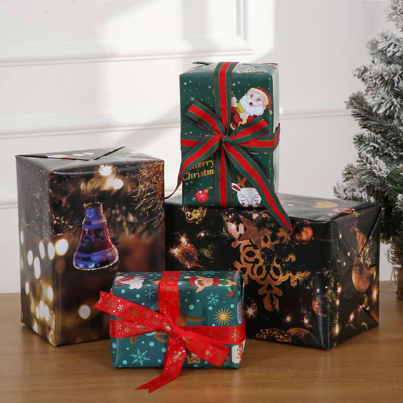 Factory spot wholesale Christmas wrapping paper Christmas gift box wrapping paper double-sided color printing bouquet wrapping paper