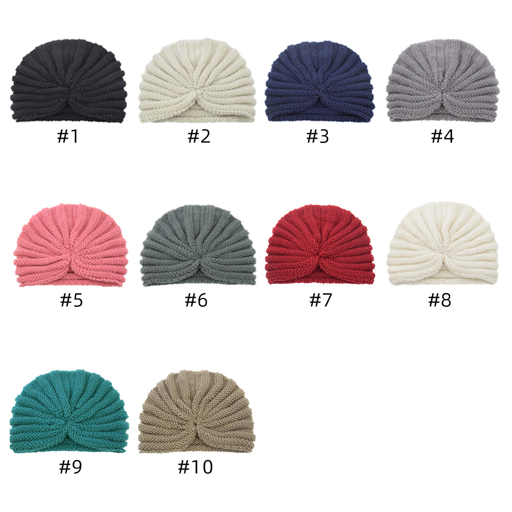 Europe, America and India Nipple Hat Wool Hat Knitted Hat Bohemian Baotou Hat Autumn and Winter Women's Nine Bars Pullover Hat