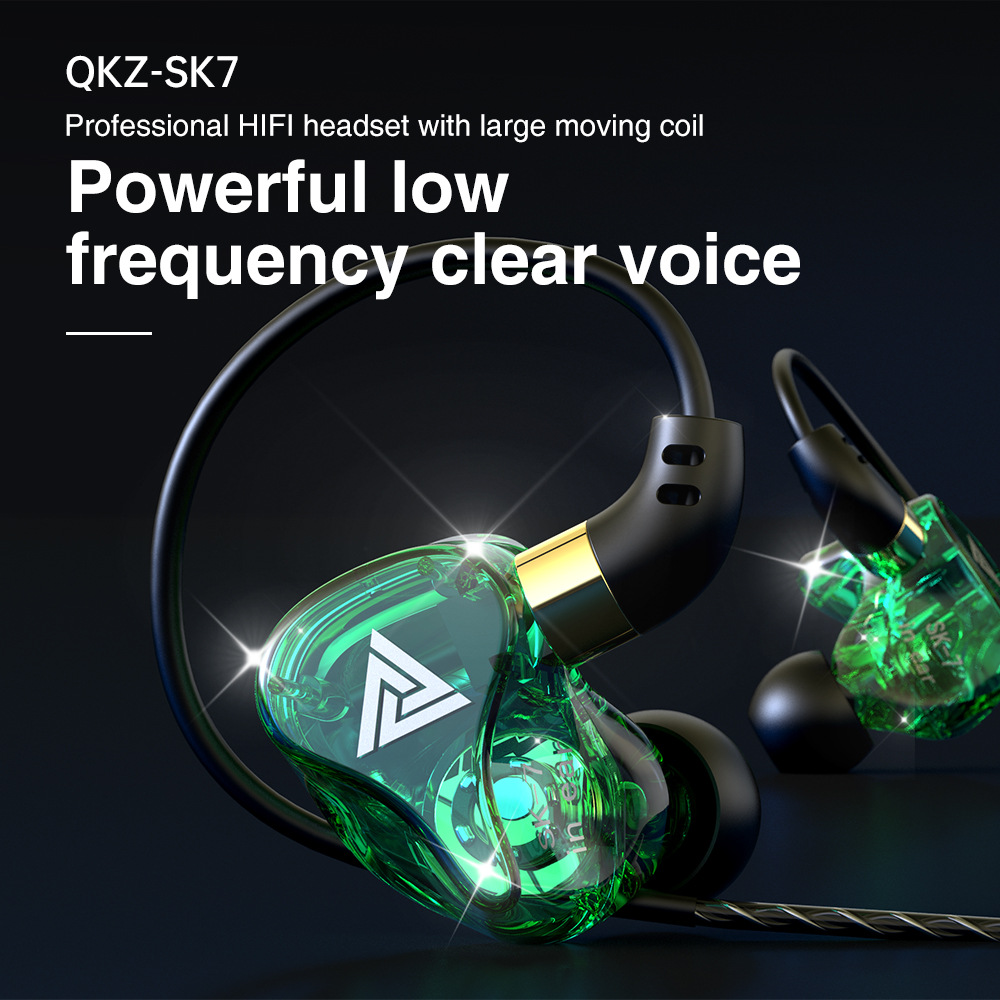 QKZ/Tingsheng SK7 earphone in-ear stereo wire control earphone Monitor Earphone mobile phone wired earphone earplug