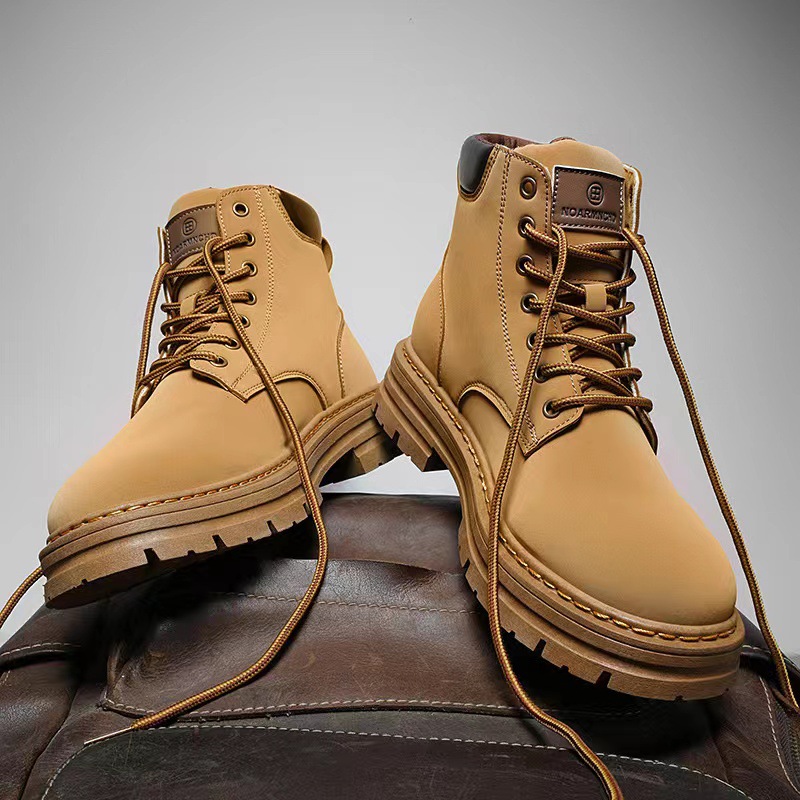 Martin boots men's new autumn and winter popular men's boots Korean style fashionable all-match lace-up high-top British style casual fashionable shoes