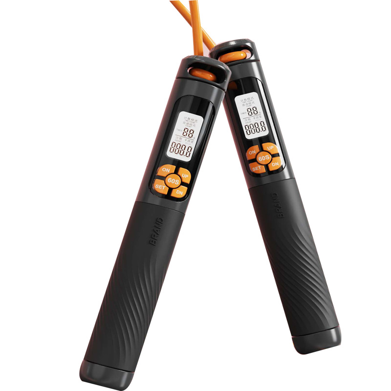 New patent 5-button intelligent counting rope skipping indoor and outdoor weight-bearing adult fat burning senior high school entrance examination cordless rope wholesale