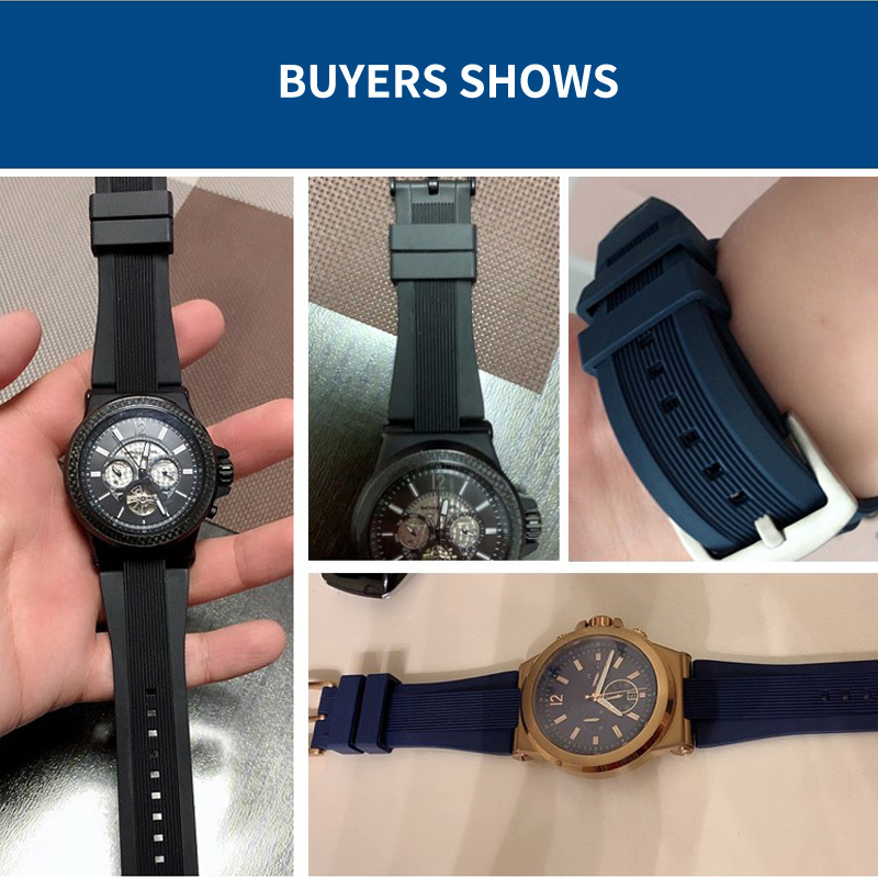 Adapted Michael Kors MK8184 8729 9020 convex MK silicone rubber watch band